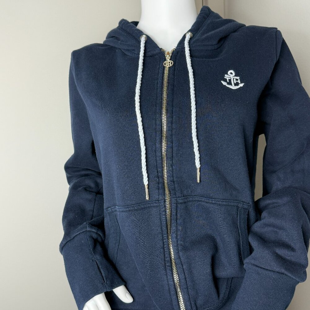 Tommy Hilfiger Navy Zip Up Hoodie Size Large